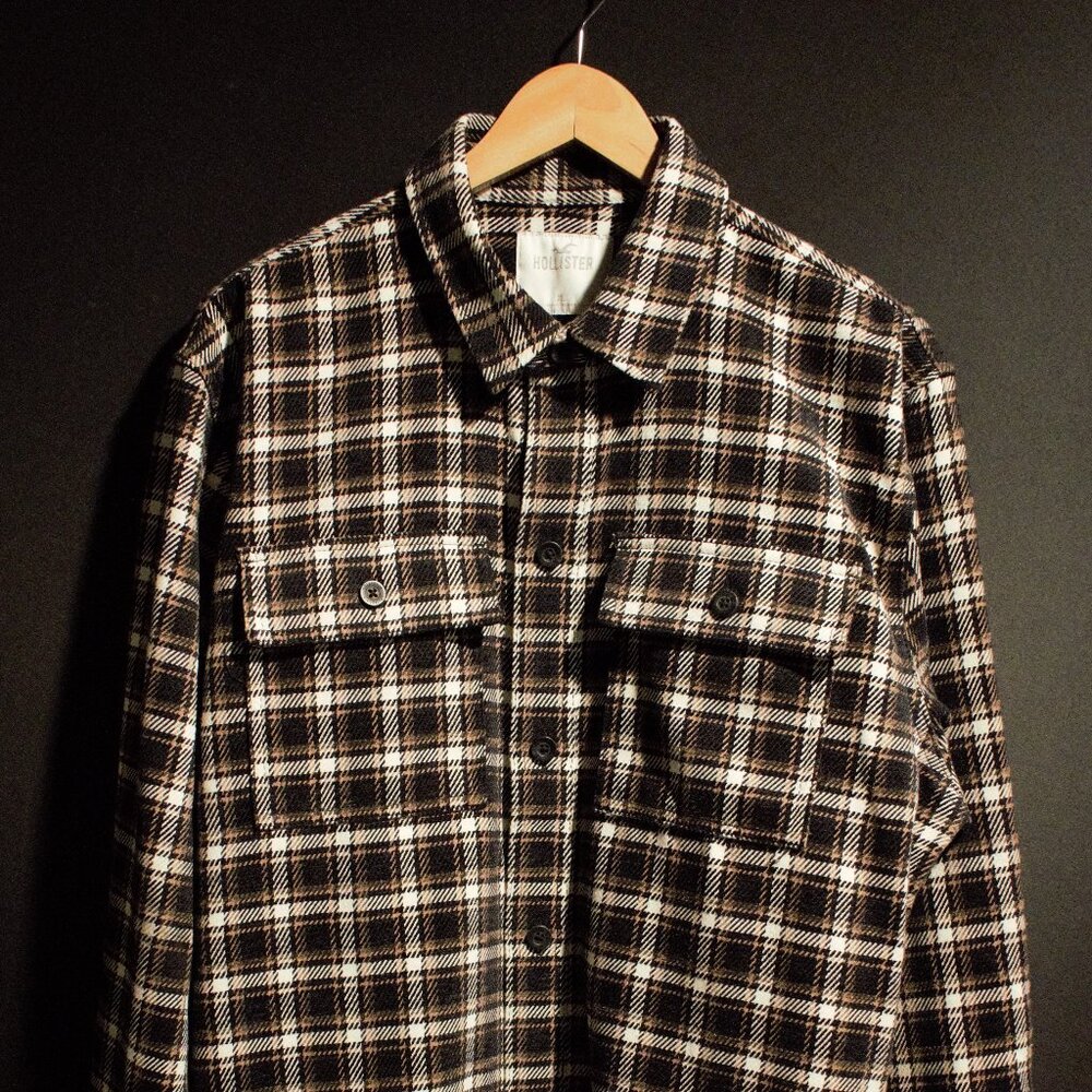 HOLLISTER | Heavyweight Overshirt | Size: XL | Color: Black/White Plaid